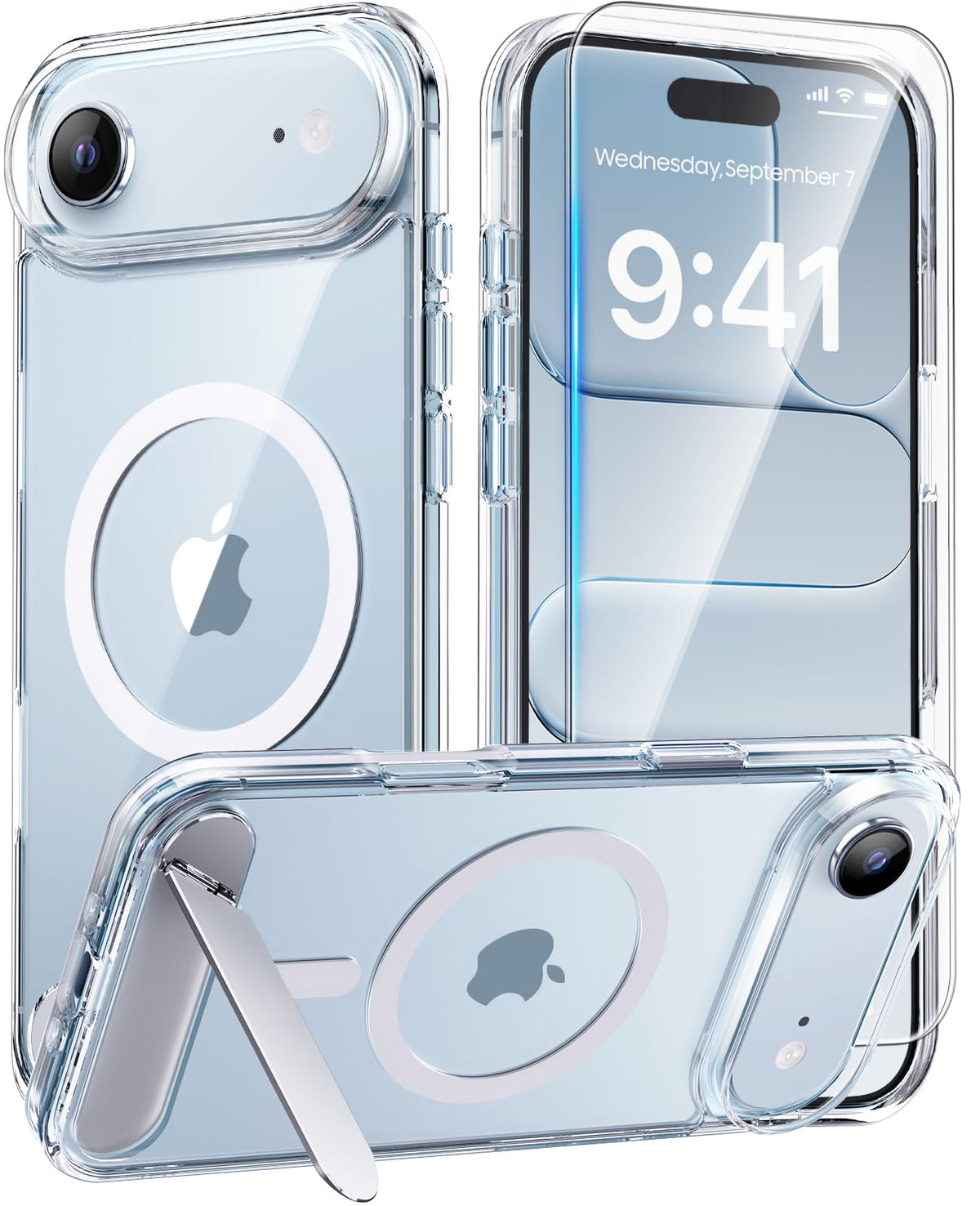 Magnetic for iPhone 16 Pro Case with Stand, Clear Matte