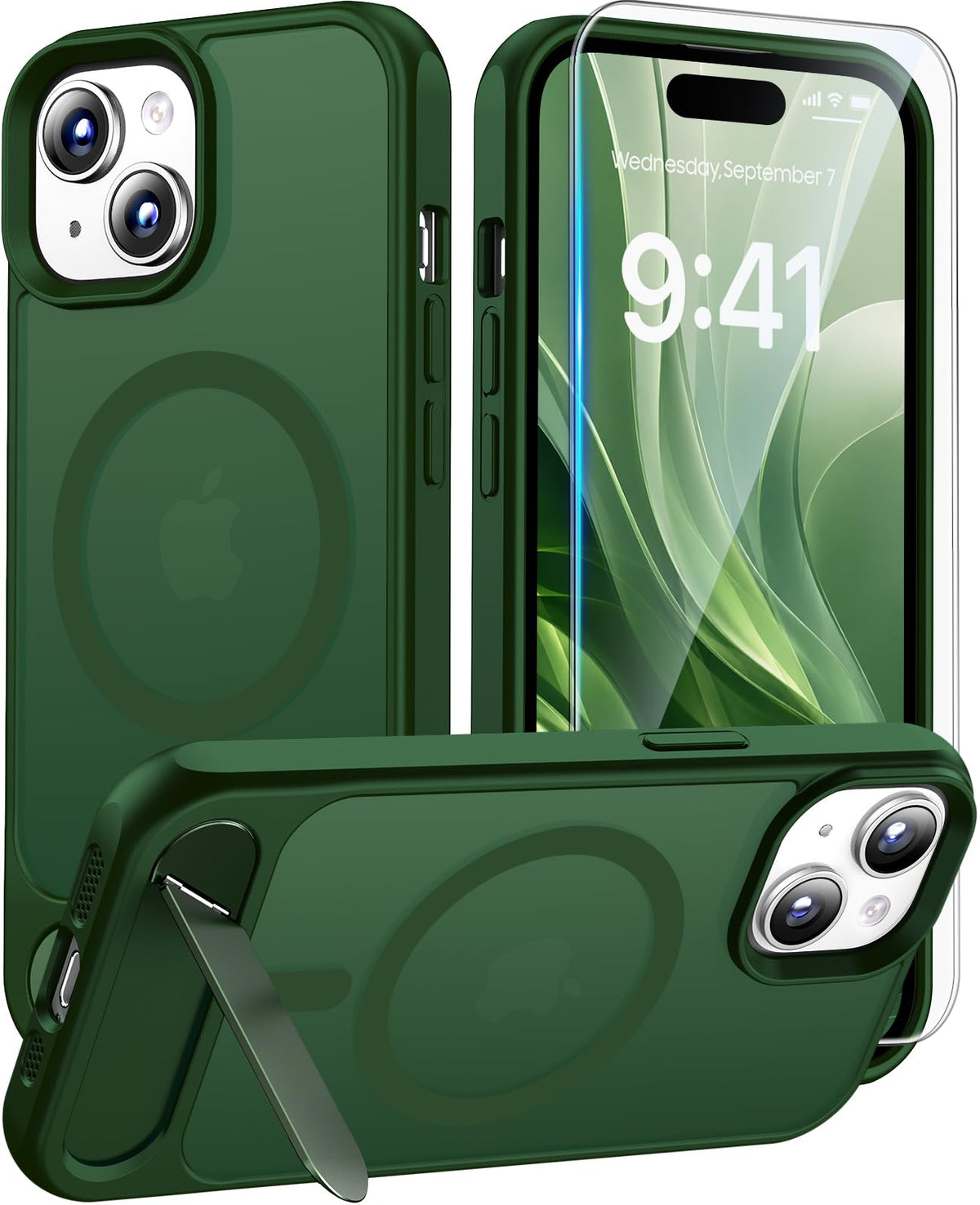 Magnetic for iPhone 16 Pro Case with Stand, Clear Matte