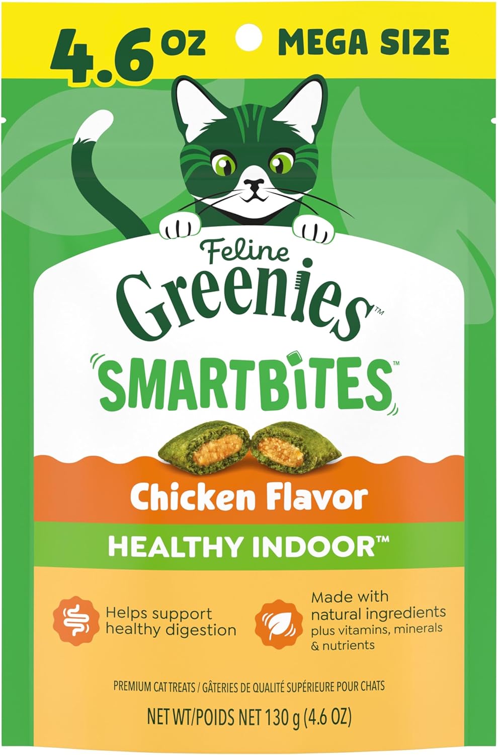 Greenies Feline Smartbites Healthy Indoor Cat Treats, Chicken, 4.6 oz