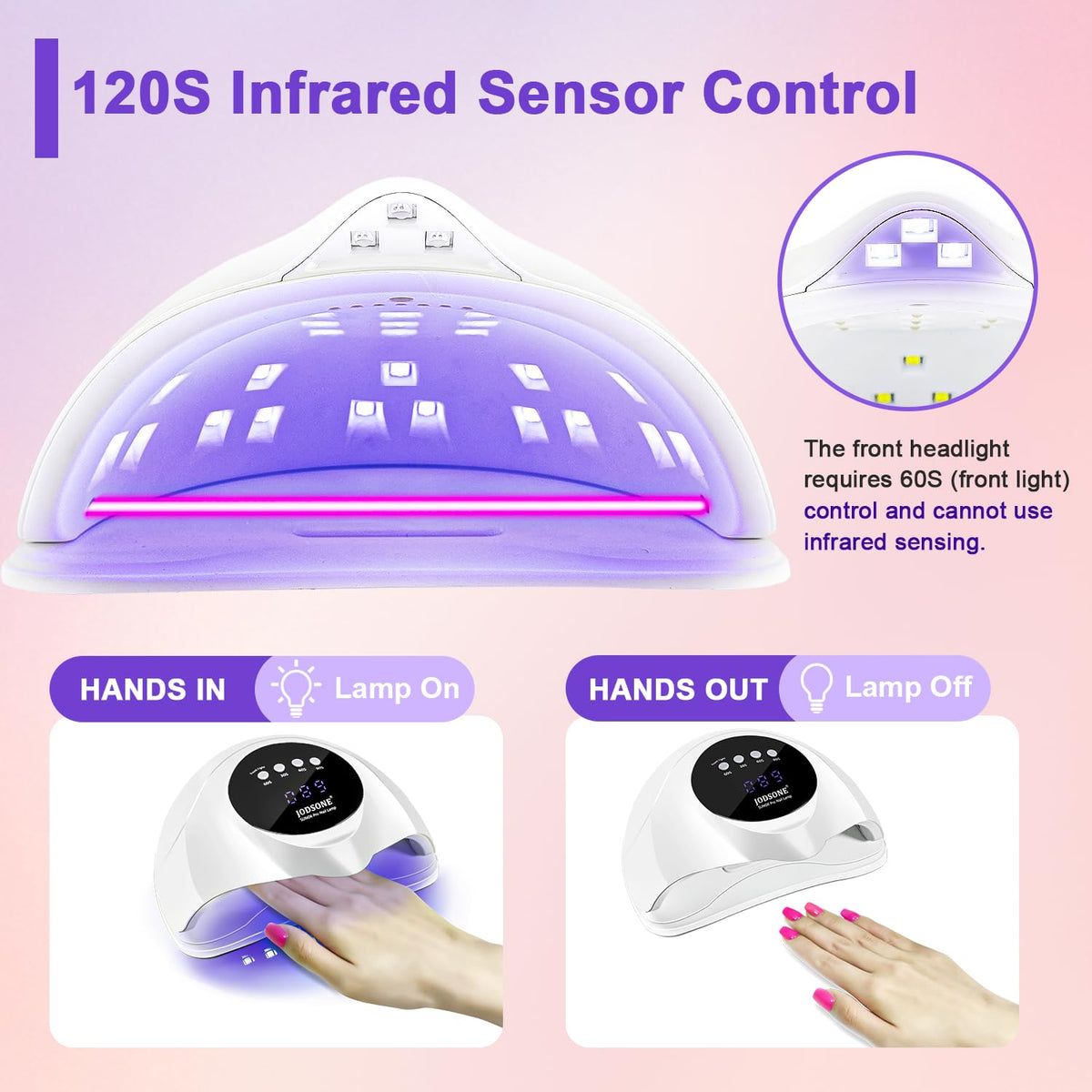 JODSONE Gel Nail Kit,210Pcs BS-74 Short Almond Nail Tips with U V Light