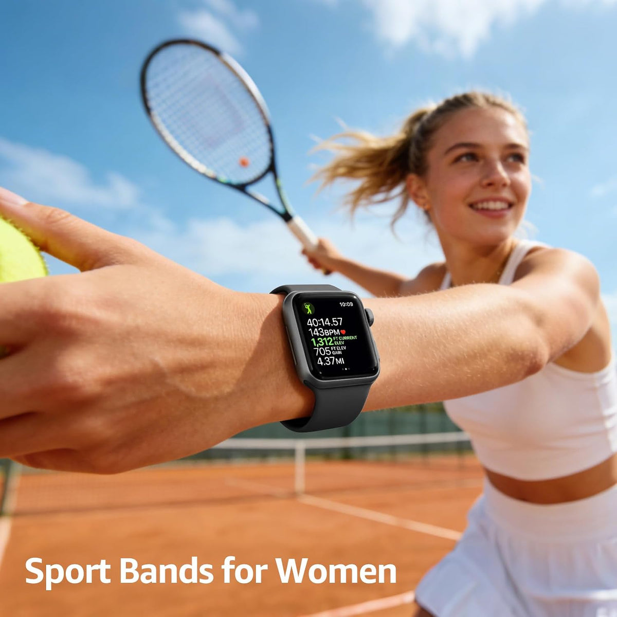 6 Pack Sport Silicone Bands Compatible with Apple Watch Band for Women Men