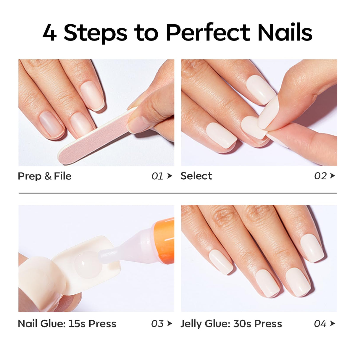 Modelones Black Press on Nails Short, Halloween Oval Fall Fake Nails