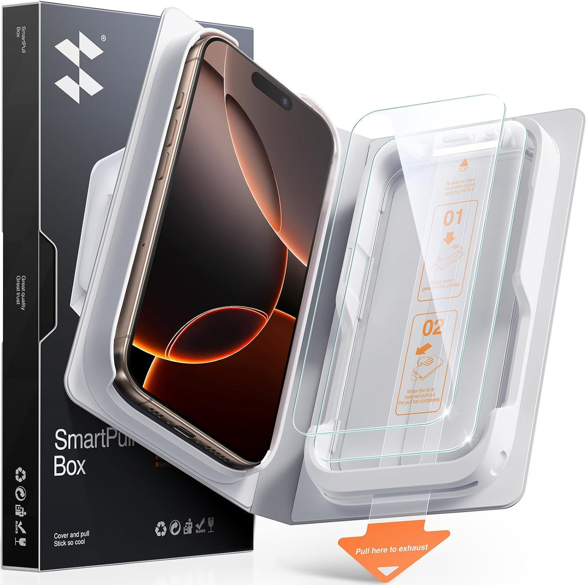 SMARTDEVIL 2 Pack Tempered Glass for iPhone 15 Pro Screen Protector