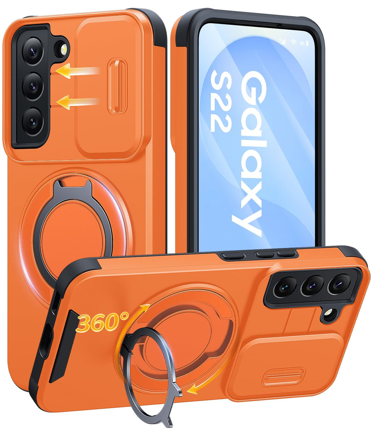 JAME for Samsung Galaxy S26 Case with Ring Stand & Slide Camera Cover