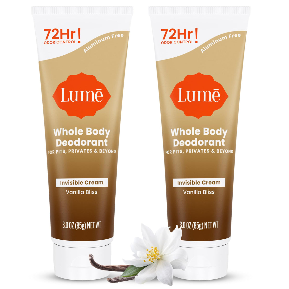 Lume Whole Body Deodorant - Cream Tube - 3 oz, 2 pk (Soft Powder)
