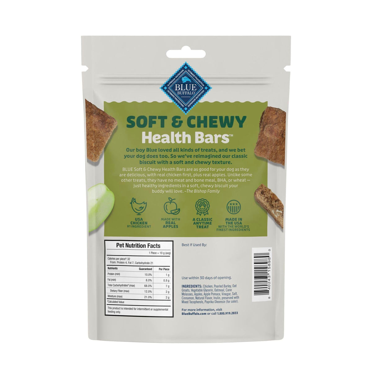 Blue Buffalo Health Bars Chicken & Mixed Berries Soft & Chewy Treats, 9 oz
