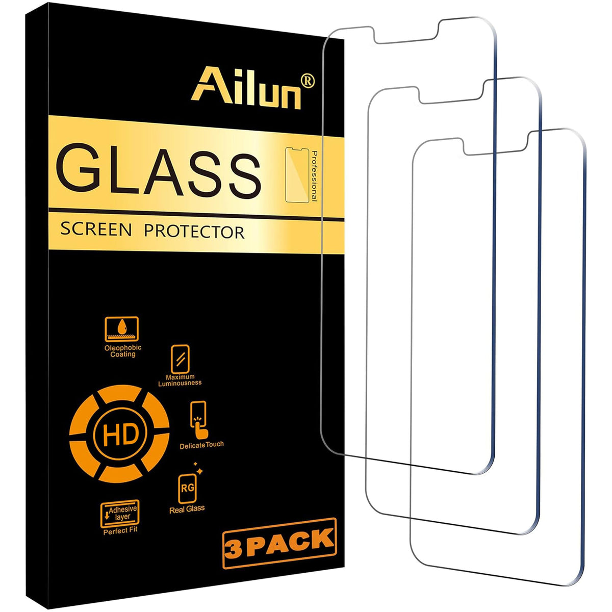 Ailun 3 Pack Screen Protector for iPhone 16 / iPhone 15 / iPhone 15 Pro