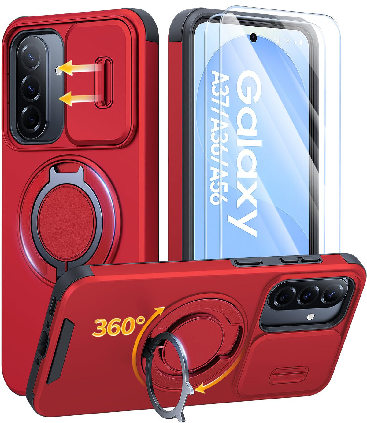 JAME for Samsung Galaxy S26 Case with Ring Stand & Slide Camera Cover