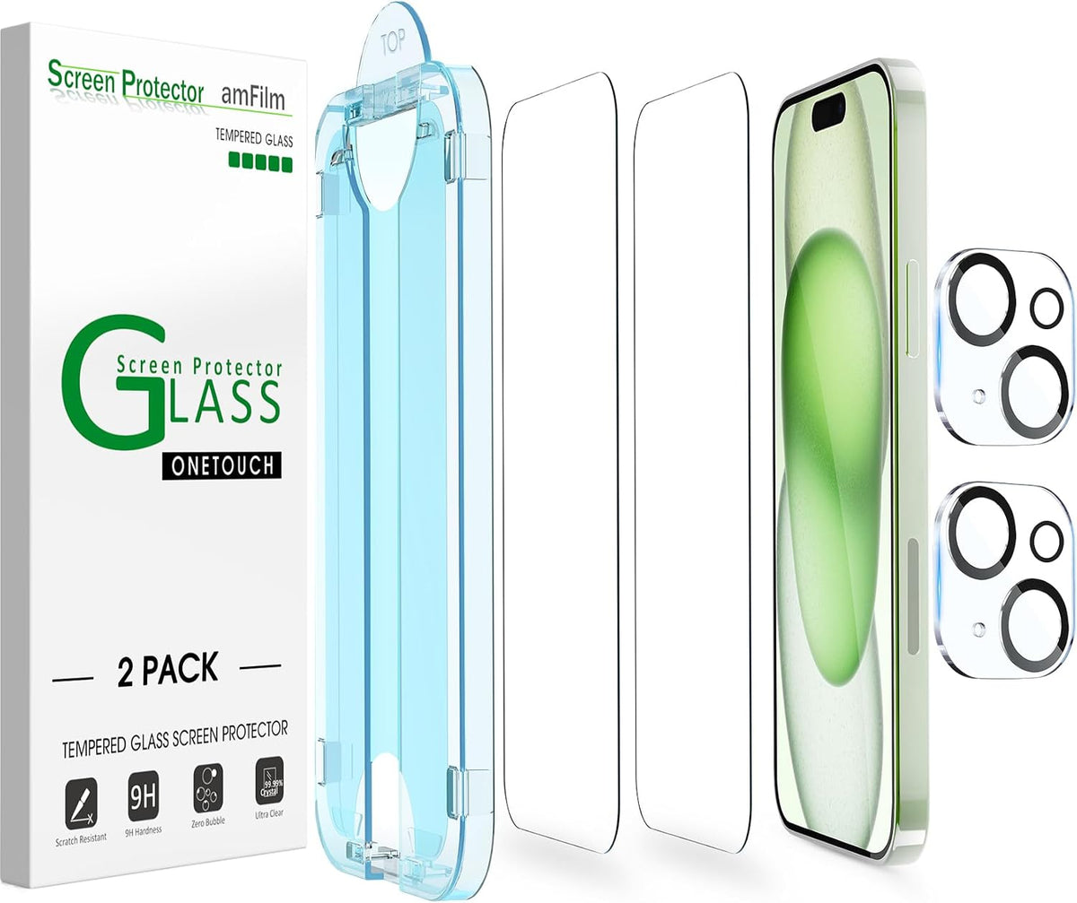 amFilm OneTouch for iPhone 18 Pro Max 6.9'' Screen Protector Tempered Glass