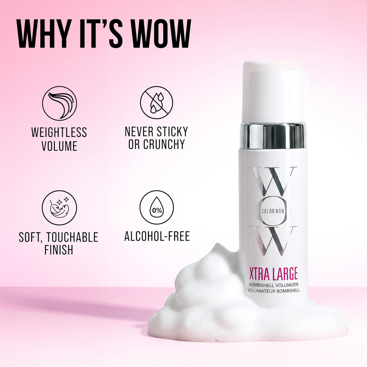 COLOR WOW Xtra Large Volumizer – Alcohol-Free Foam for Weightless Volume