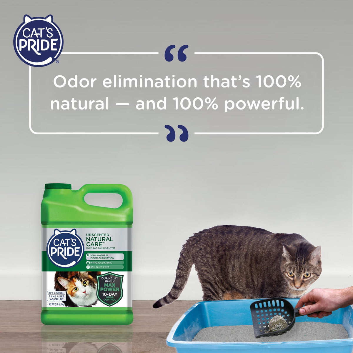 Cat's Pride Total Odor Control, Max Power, Clumping Litter Unscented 15lb