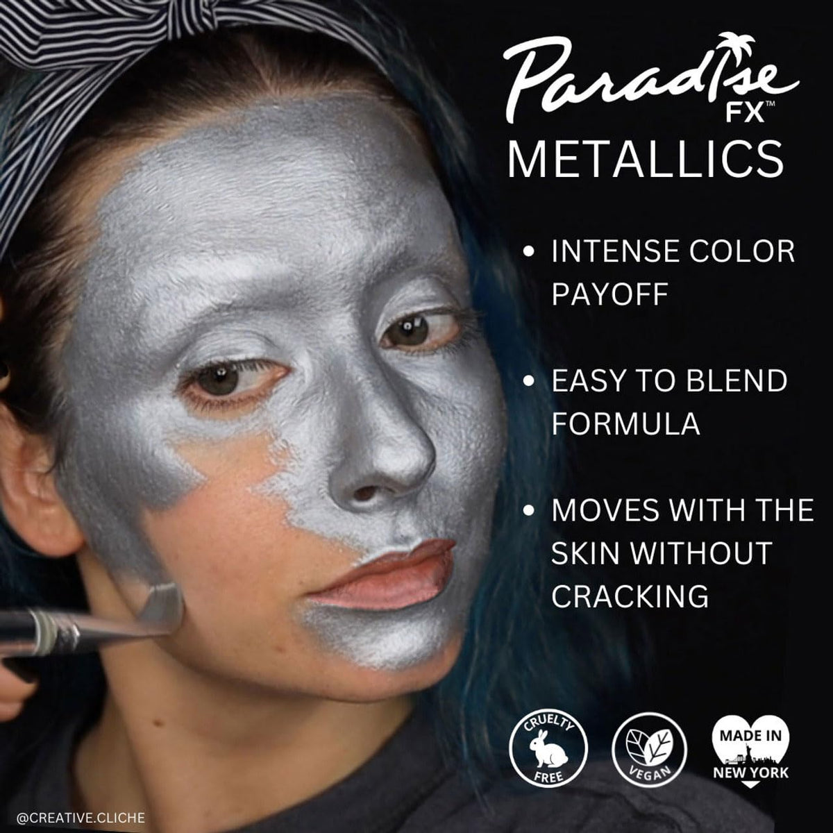 Mehron Makeup Paradise AQ - WHITE, Water-Activated Face & Body Paint