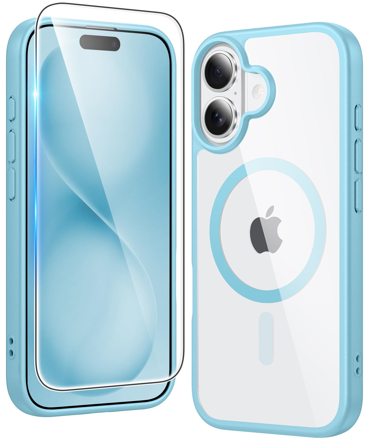 FNTCASE Magnetic for iPhone 15/14/13 Case, Clear