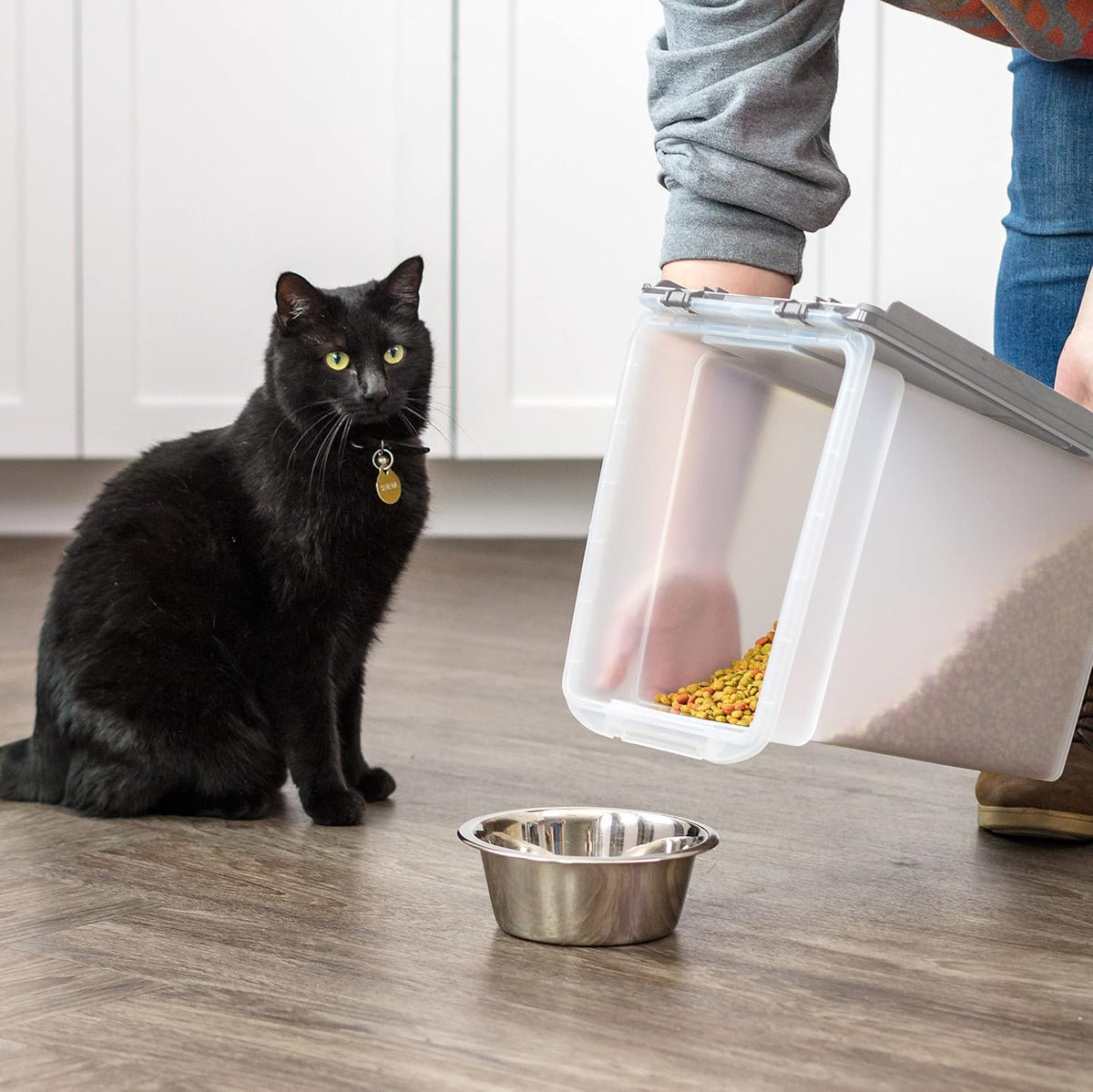 IRIS USA Dog Food Storage Container, Airtight, 30 lb Capacity, Wheels