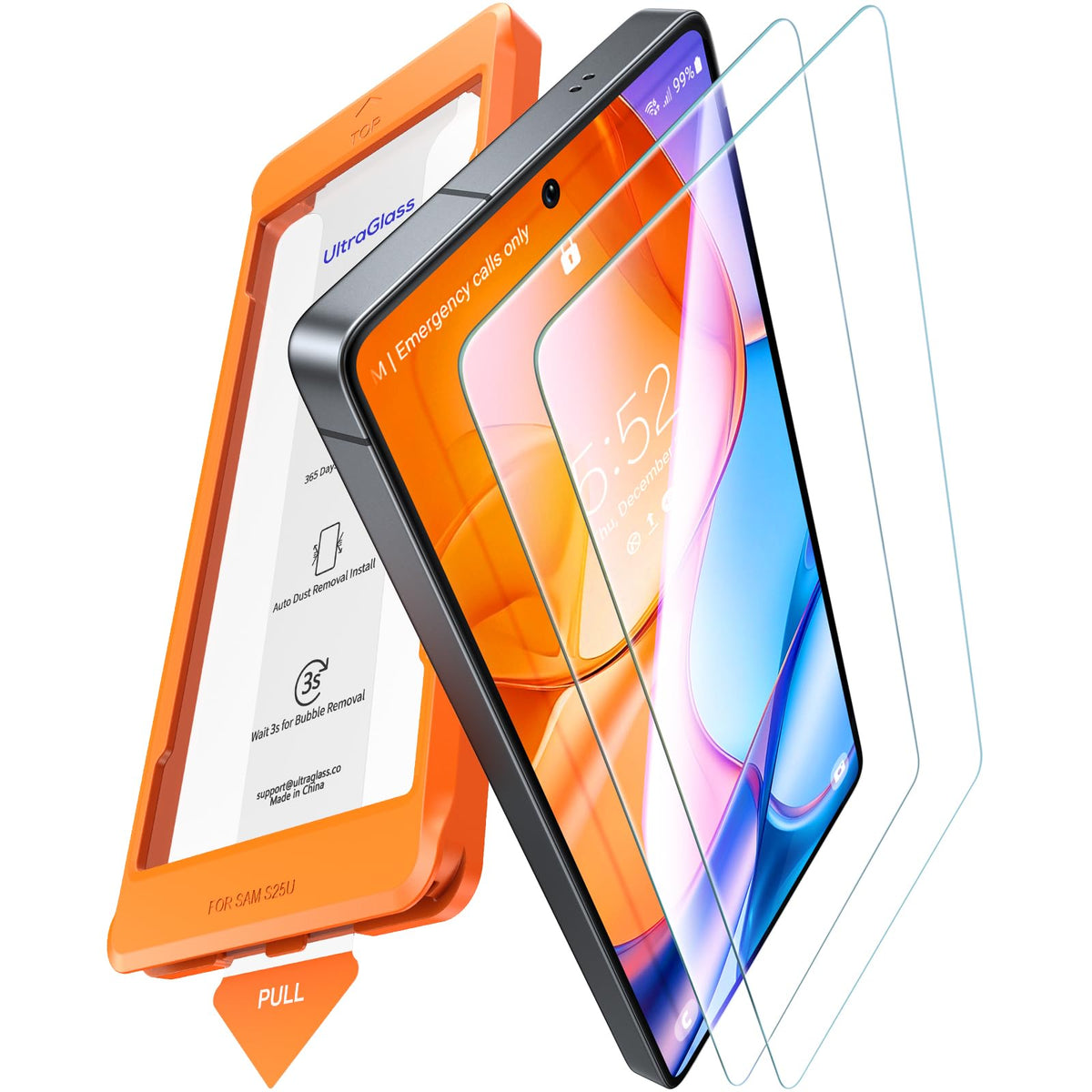 UltraGlass Crystal Armor for iPhone 16 Pro Screen Protector (No Black Bezels) 9H+ Military-Grade Shatterproof Screen Protector 16 Pro Tempered Glass, One Step Easy Installation, 1 Piece