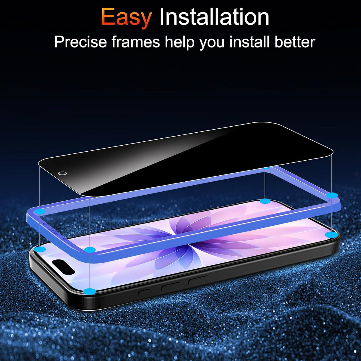TZGZT 3 Pack Privacy Screen Protectors for iPhone Duo, Tempered Glass