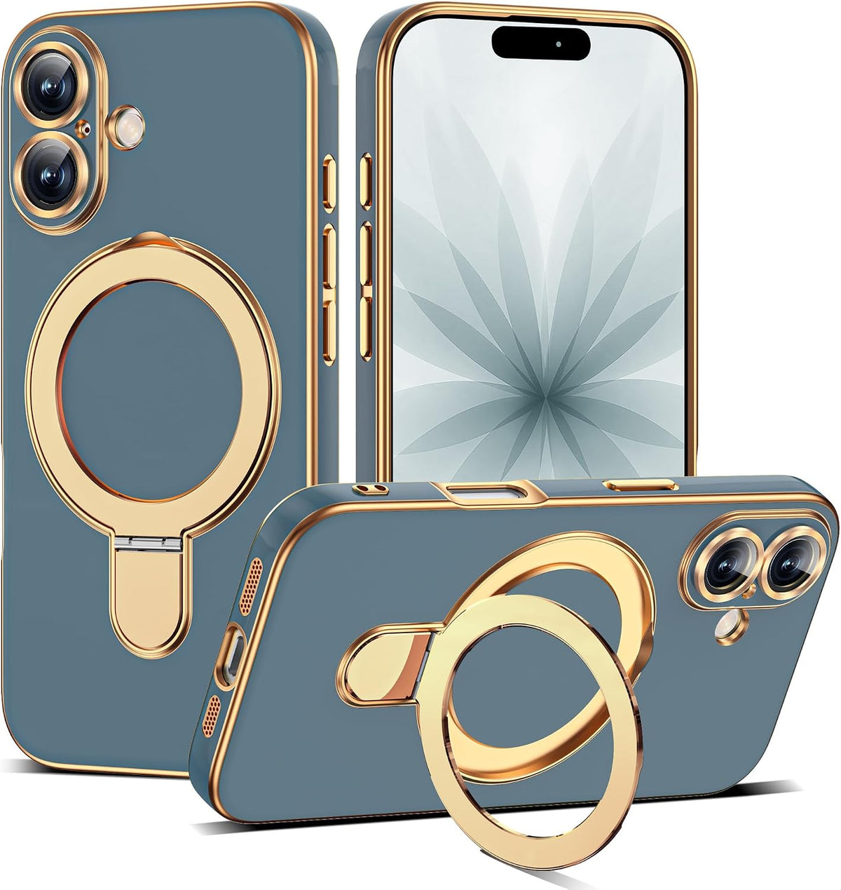 Marble Pattern Case for iPhone 11 with Stand 6.1",M-Purple