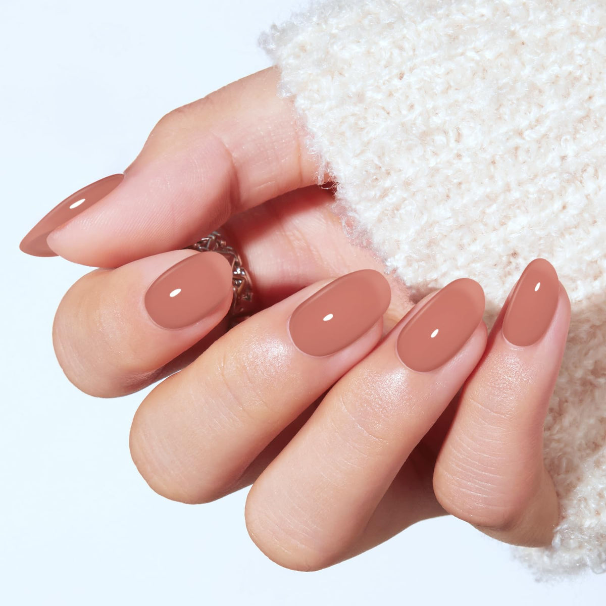 Modelones Black Press on Nails Short, Halloween Oval Fall Fake Nails