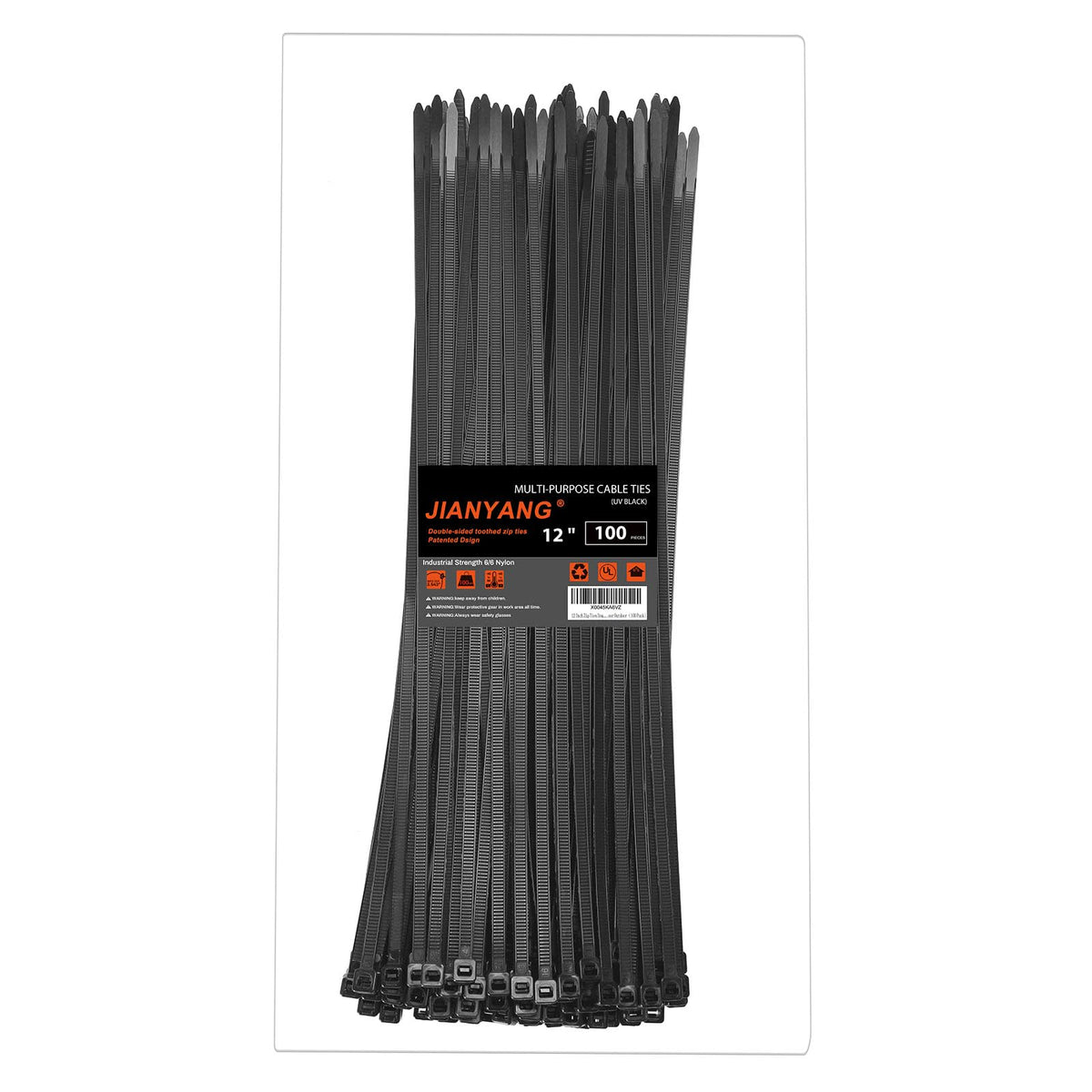 12 Inch Zip Ties Double Sided Toothed (Bulk 1000 Pack),100 LBS Tensile Strength Heavy Duty Cable Wire Ties With Self-Locking Adjustable More Durable Nylon Tie Wraps for Indoor Outdoor