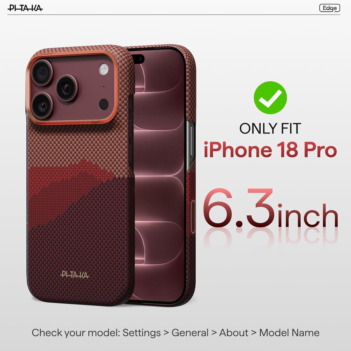 pitaka for iPhone 18 Pro Case 6.3" with Caseless Feeling, Abyss Blue