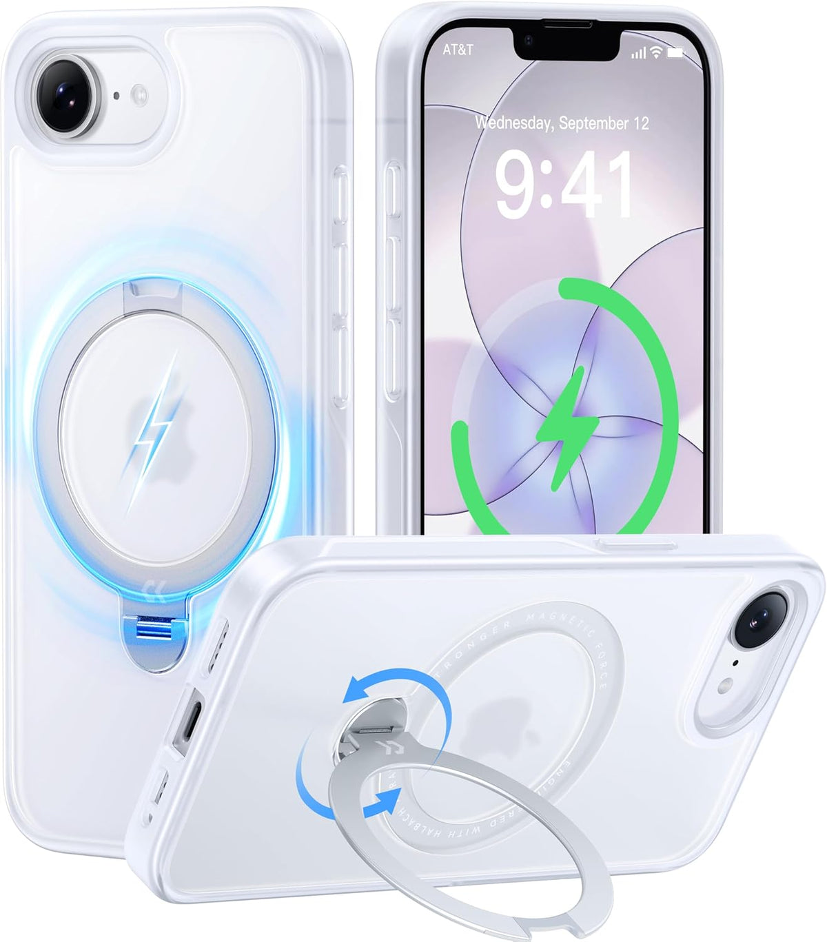 CASEKOO Marine Blue for iPhone 17 Pro Max Case with Spin Magnetic Stand