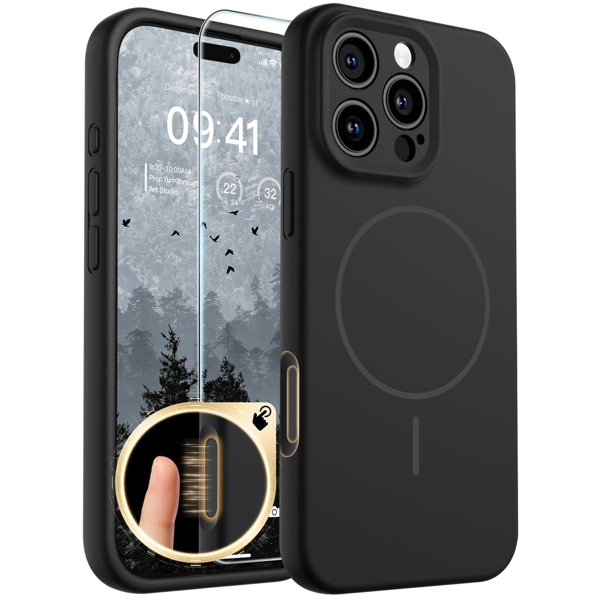 SUPFINE Silicone & Magnetic for iPhone 16 Pro Case