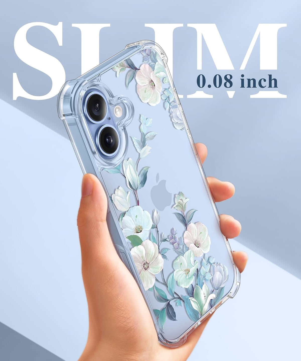 GVIEWIN for iPhone 17 Case Floral Clear Slim Women