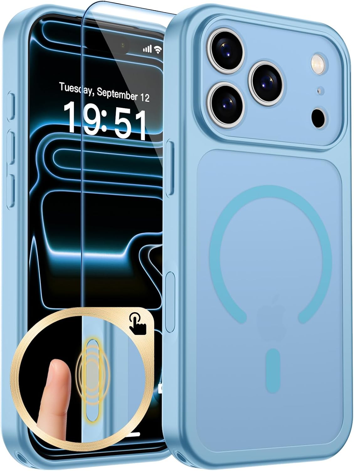 zapica Magnetic for iPhone Air Case, Dark Blue