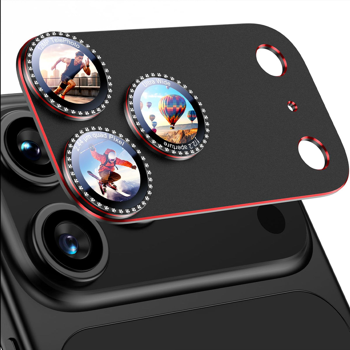Uyiton for iPhone 18 Pro Camera Lens Protector, Metal Frame Glass Cover