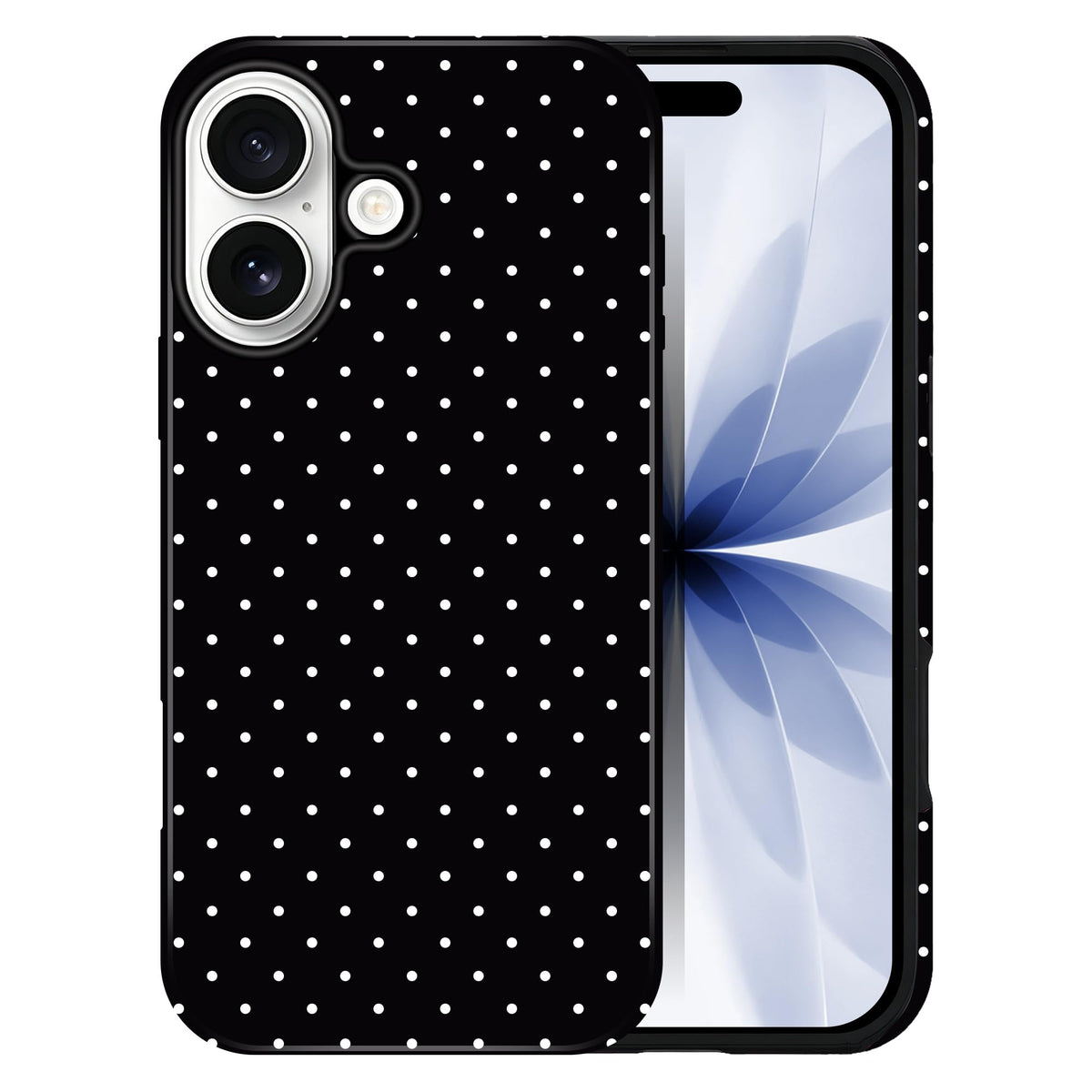 Polka Dot Pattern Phone Case for iPhone 17 6.3", White