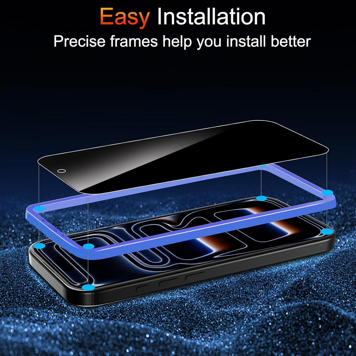TZGZT 3 Pack Privacy Screen Protectors for iPhone Duo, Tempered Glass