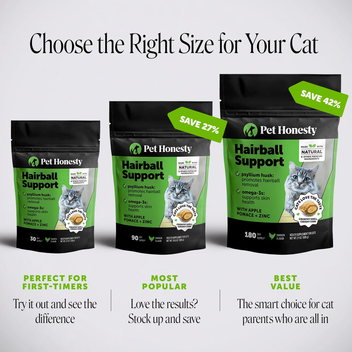 Pet Honesty Vet Backed Hairball Remedy Lickable Puree, Salmon, 20 Ct