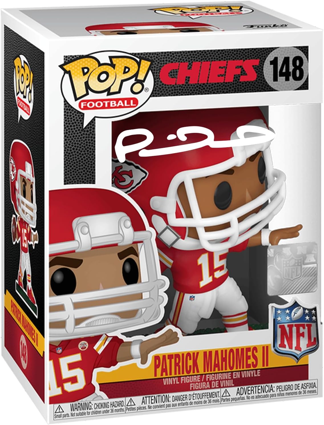 Patrick Mahomes #148 Funko POP! Figurine, Chiefs, Facsimile Signed