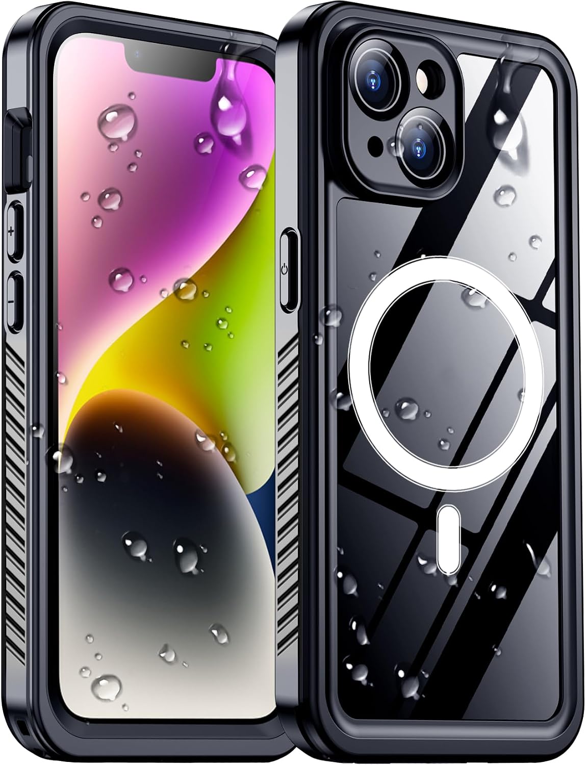 Temdan Compatible with iPhone 17 Pro Case,Waterproof Built-in Screen & Camera Protector IP68 Underwater Full Body 17FT Military Dropproof Shockproof Phone Case 6.3"-Blue/Clear