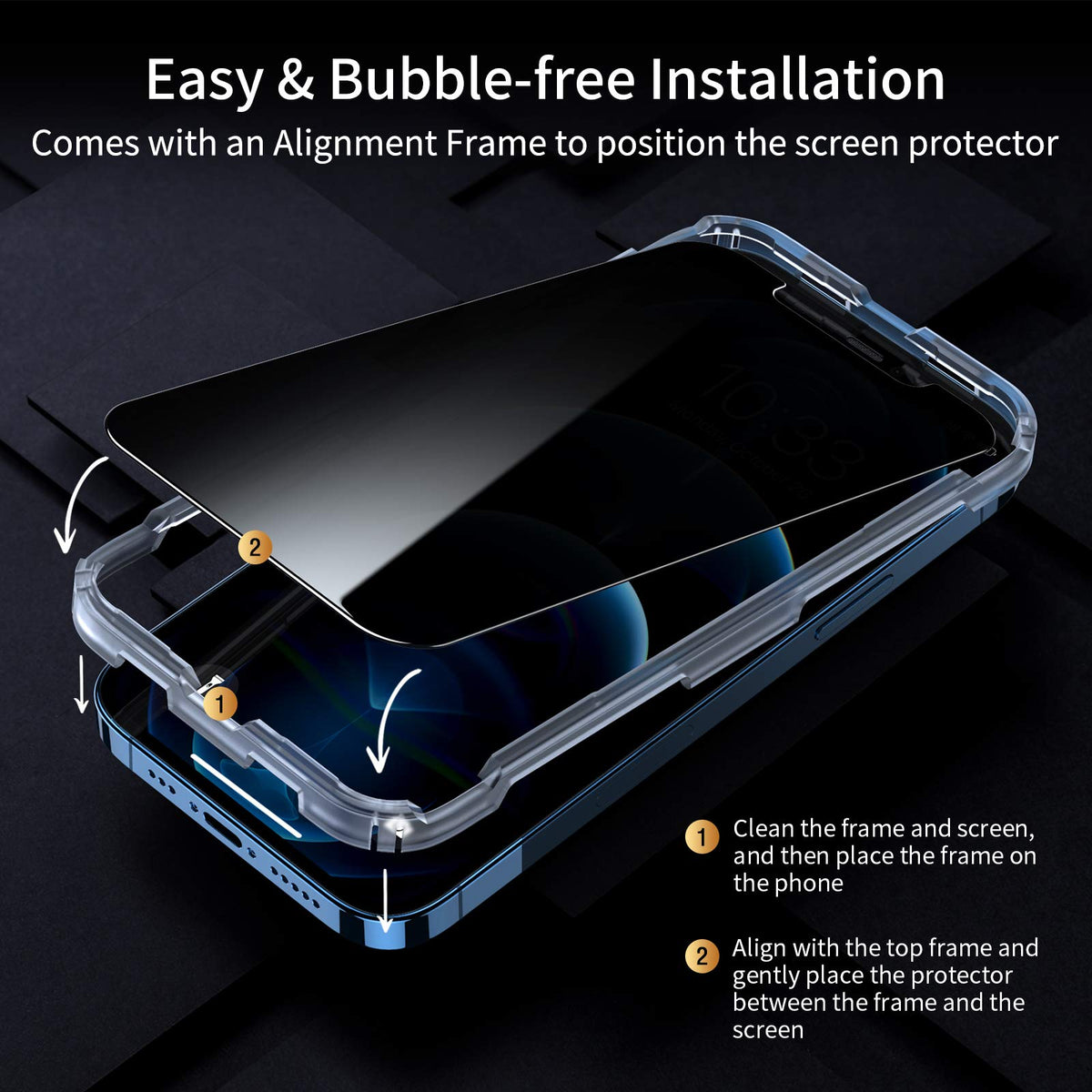 UNBREAKcable Privacy Screen Protector for iPhone 16 Pro, 2-Pack