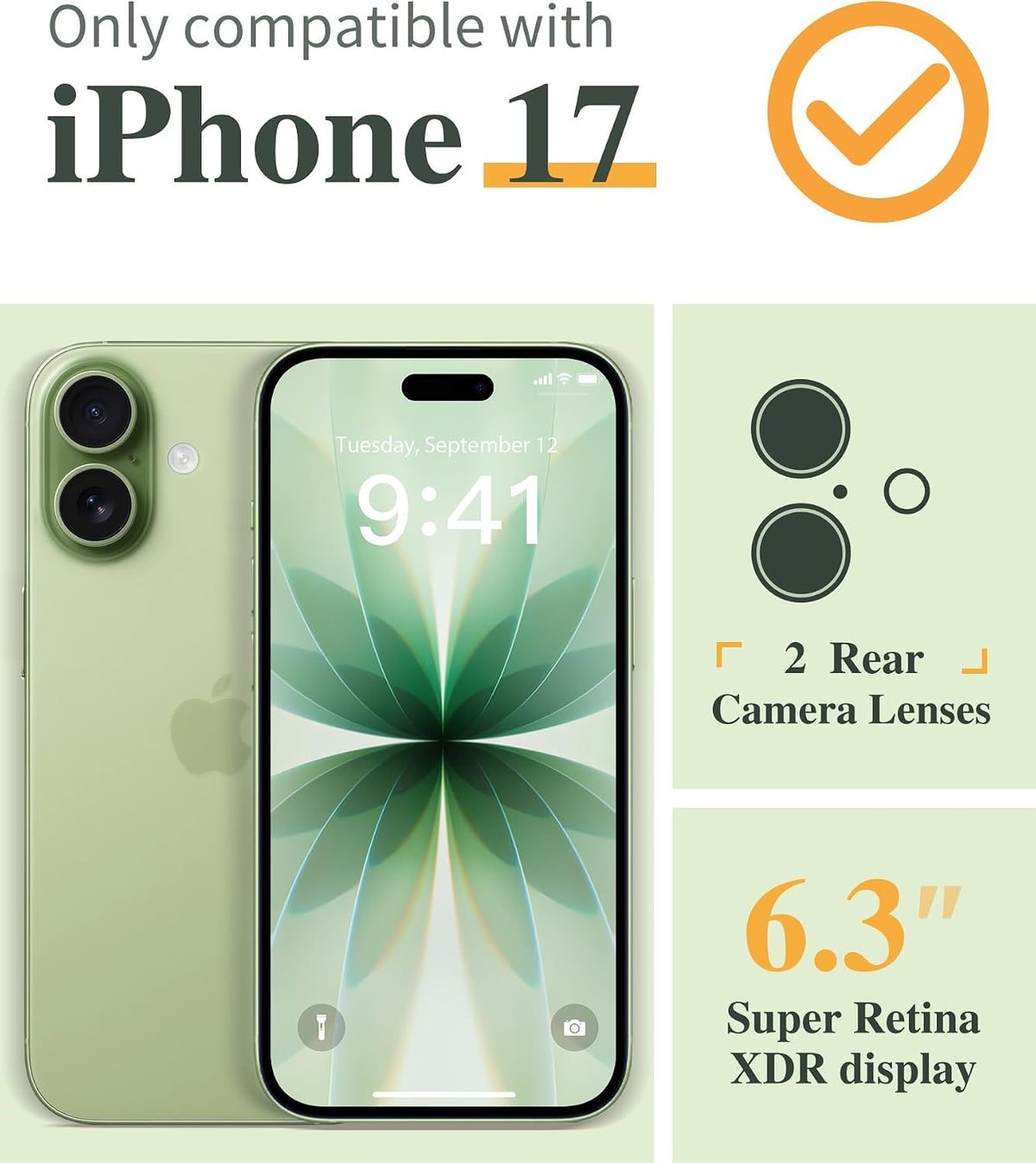 GVIEWIN for iPhone 17 Case Floral Clear Slim Women