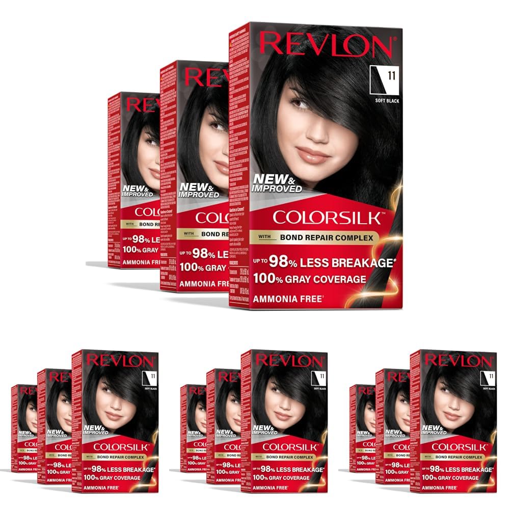 Revlon ColorSilk with Bond Repair Hair Color, 51 Light Brown, 3pk