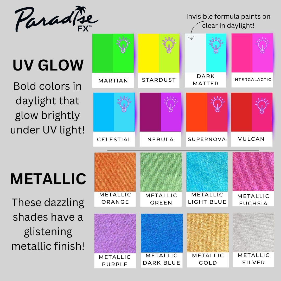Mehron Makeup Paradise AQ - WHITE, Water-Activated Face & Body Paint