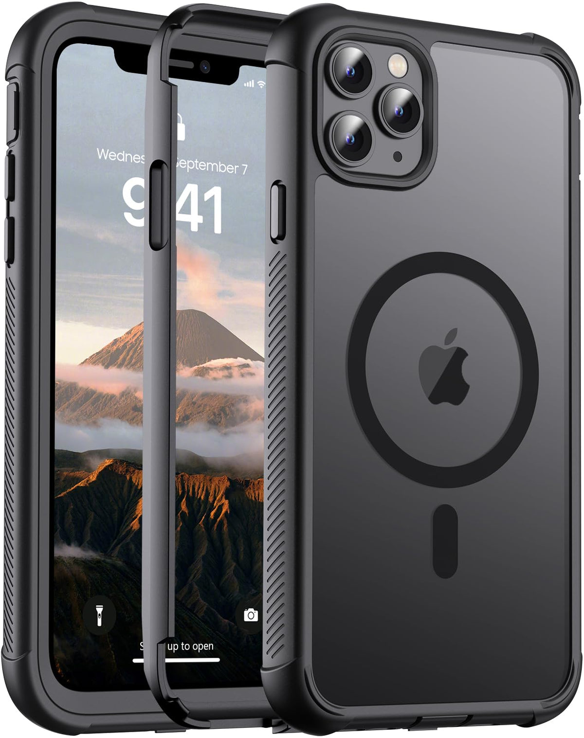jaroco Magnetic for iPhone 15 Case Heavy Duty Protection Black