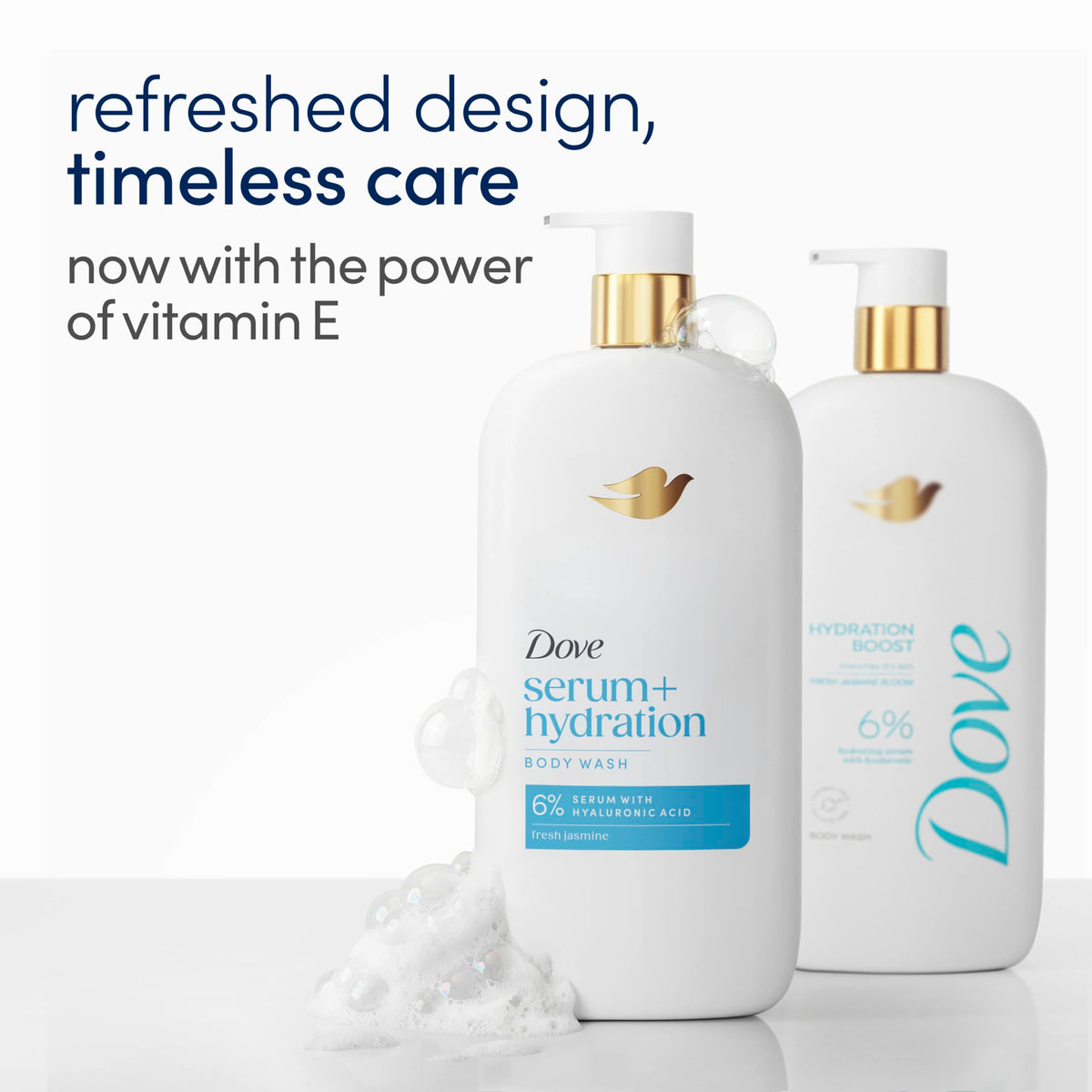 Dove Serum+ Hydration Body Wash Hyaluronic Acid 6% Hydration Serum, 18.5 oz