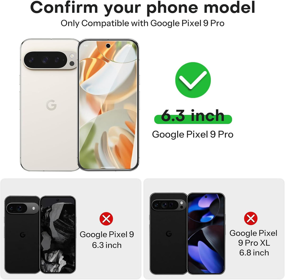 OMOTON 3+2 Pack for Google Pixel 11 Screen Protector 6.3-inch