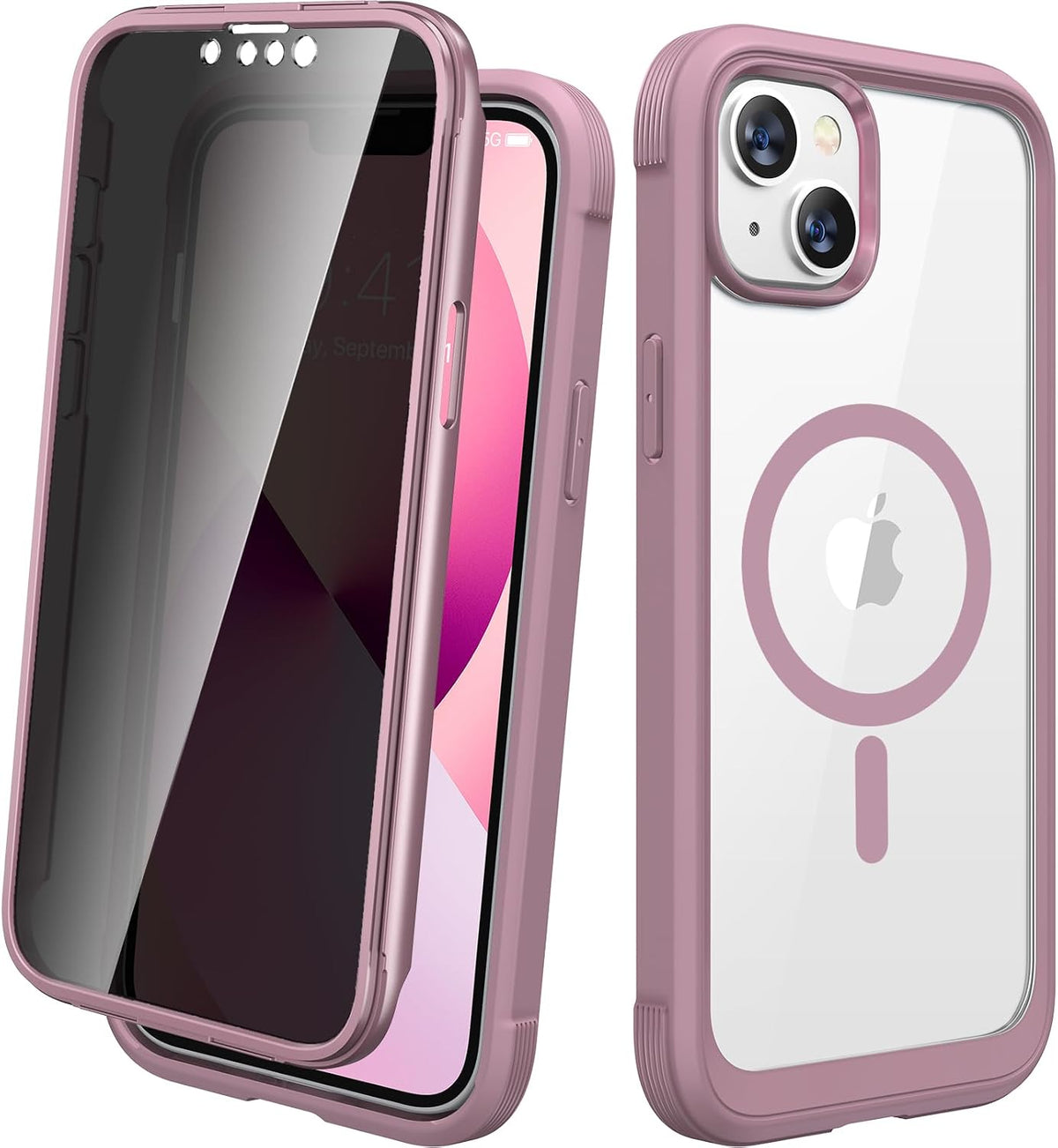 Diaclara Designed for iPhone 15 Plus Case 6.7 Inch, Full-Body Clear Bumper Cases w/Built-in Screen Protector, 360 Protective Rugged Case + Glass Camera Lens Protector,Mint Green