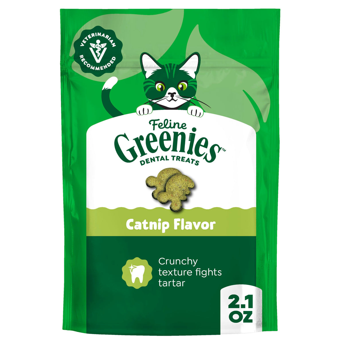 Greenies Feline Natural Dental Cat Treats, Catnip Flavor, 4.6 oz