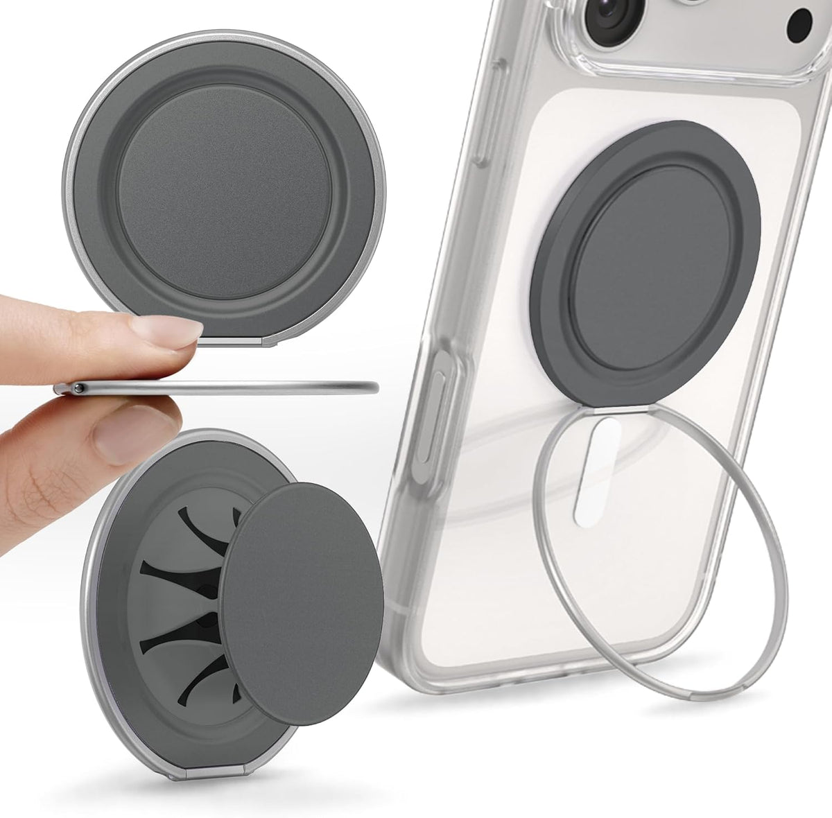 PopSockets Low-Pro Grip for MagSafe, Thin Profile- Black