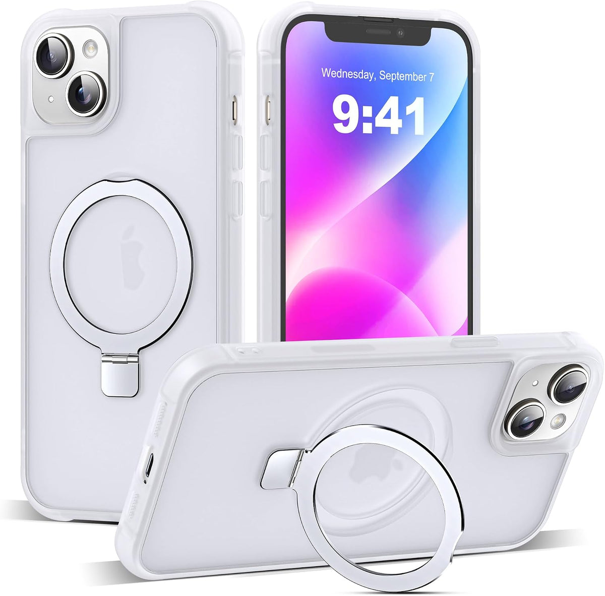 SKYLMW Compatible with iPhone 16 Pro Max Case with Stand,Rose