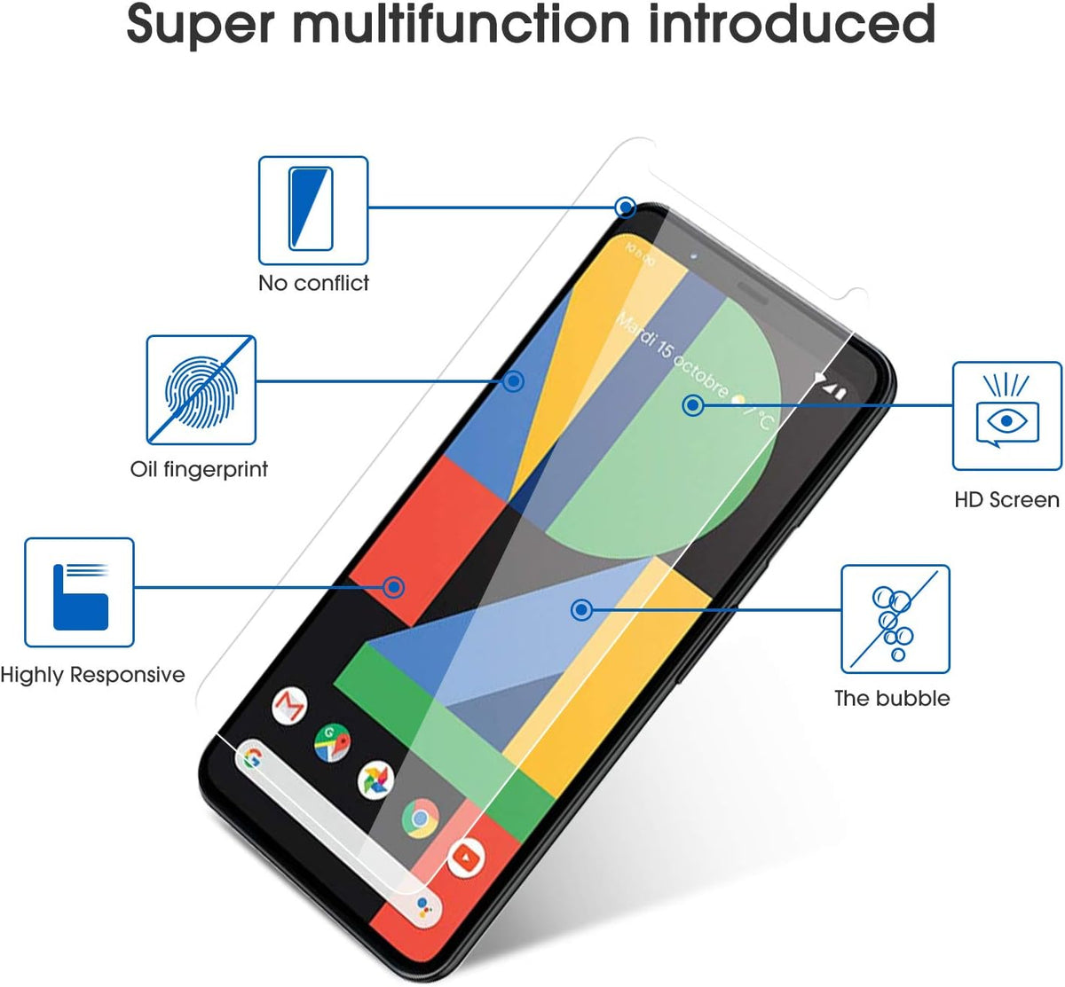 OMOTON 3+2 Pack for Google Pixel 11 Screen Protector 6.3-inch