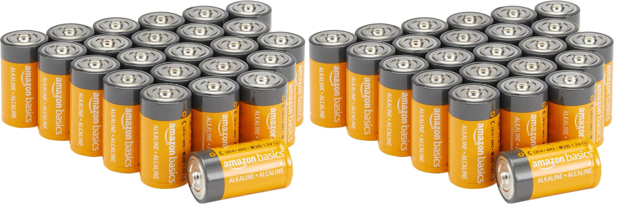 Amazon Basics 8-Pack C Cell Alkaline Batteries, 1.5 Volt, 5-Year Shelf Life