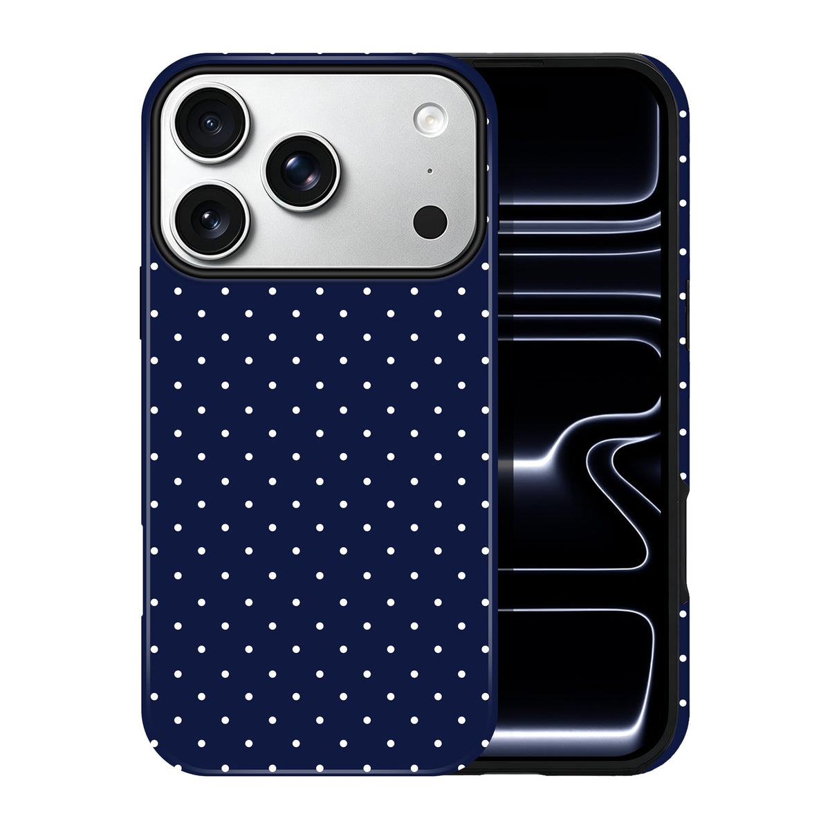 Polka Dot Pattern Phone Case for iPhone 17 6.3", White