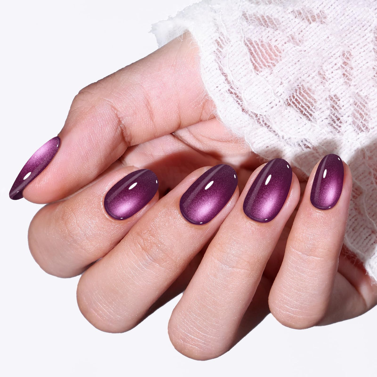 Modelones Black Press on Nails Short, Halloween Oval Fall Fake Nails