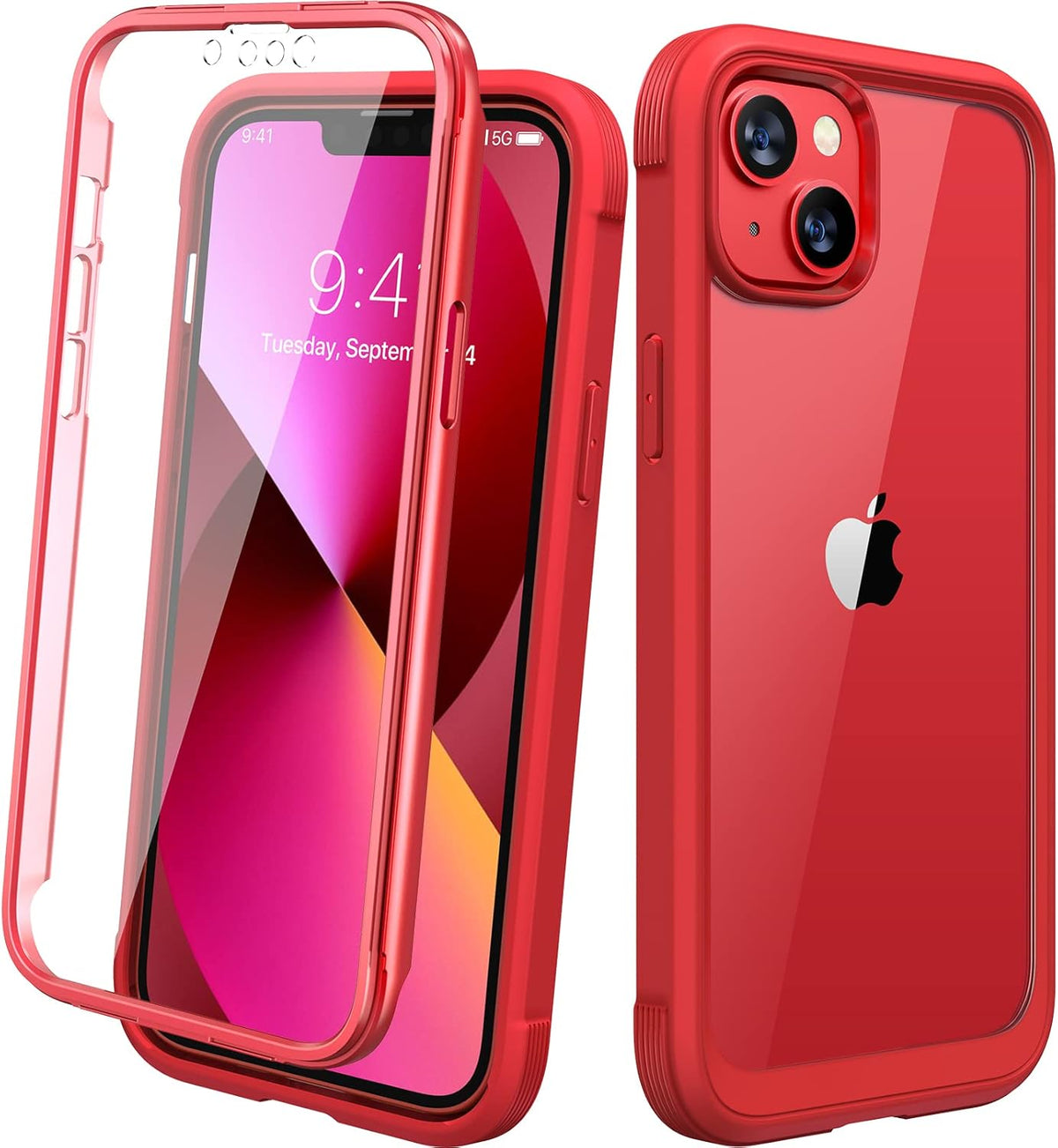 Diaclara Designed for iPhone 15 Plus Case 6.7 Inch, Full-Body Clear Bumper Cases w/Built-in Screen Protector, 360 Protective Rugged Case + Glass Camera Lens Protector,Mint Green